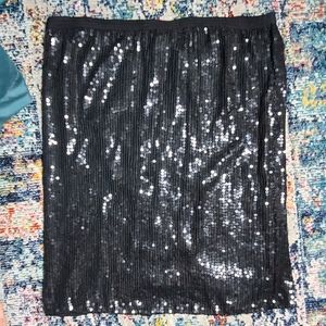 LAST CHANCE Vtg plus size sequined silK skirt